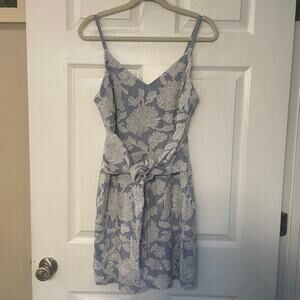 Waverly Grey Liberant Lace Floral Striped Dress Size M Adjustable Straps